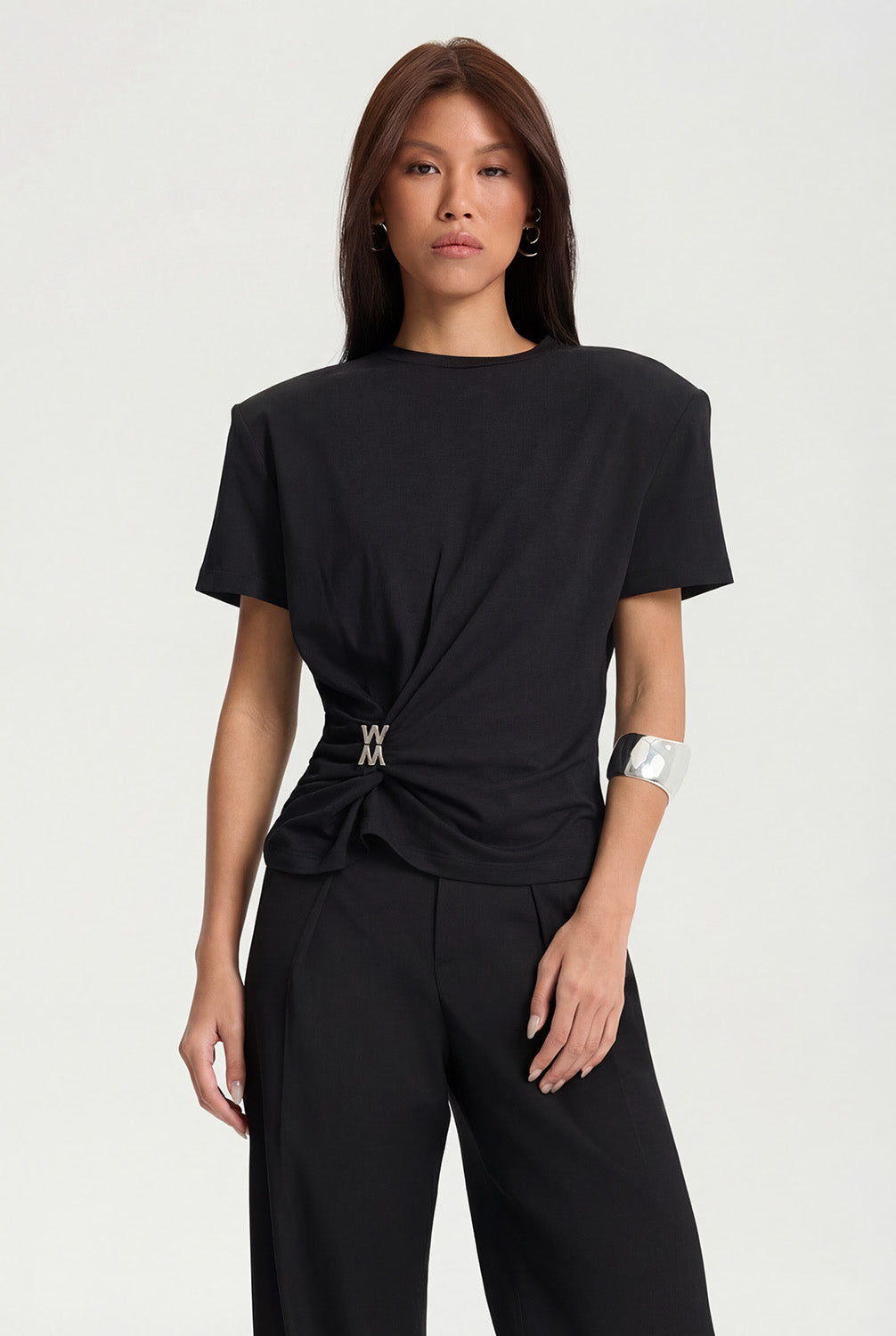 Black elegant t-shirt for women - Lune t-shirt - Lanova