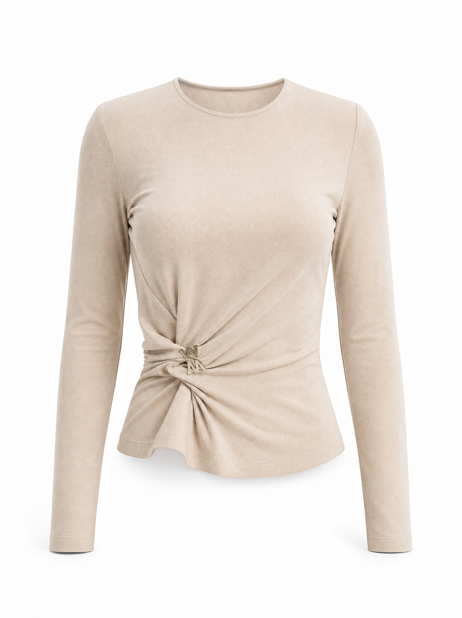 Piaskowy longsleeve Lune