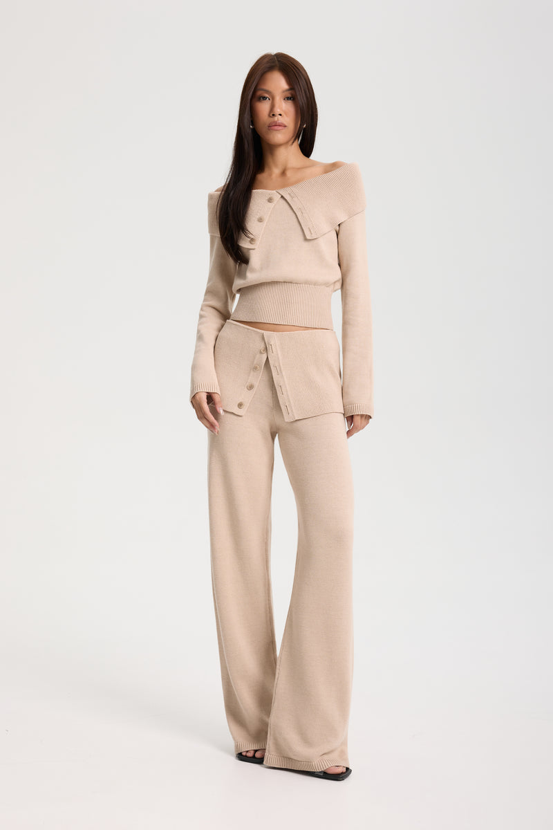 Velmere Trousers beige Velmere pullover beige - Lanova.pl
